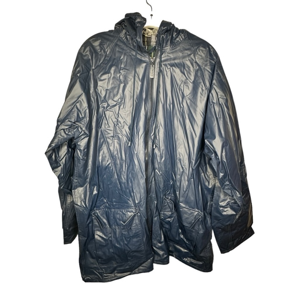 Totes Navy Rain Coat with Hood